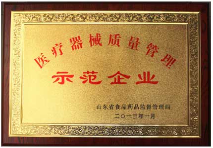 山東一色桃子欲求不满人妻醫療器械質量管理示範企業榮譽證書
